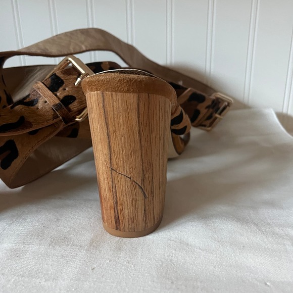 Raye Lexie cheetah print ankle strap stacked heels - Picture 8 of 9